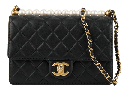 Chic Pearl Flap Bag, front view